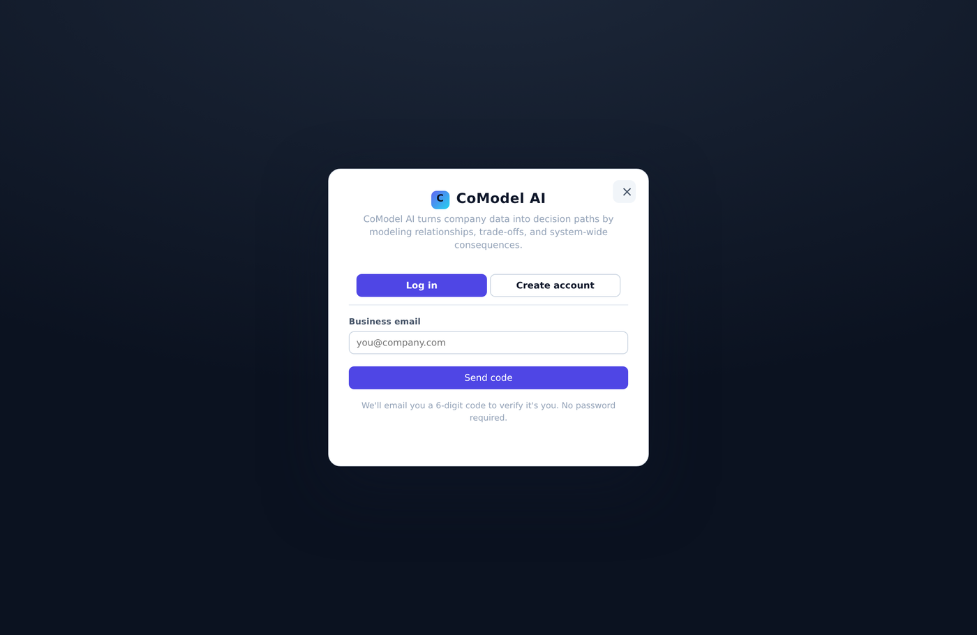 The sign-in dialog